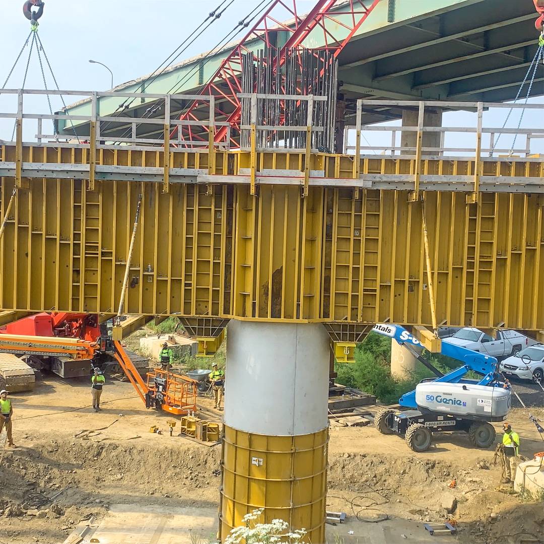 Hammerhead Bridge Caps using PLATE GIRDER formwork | Per Column Formwork