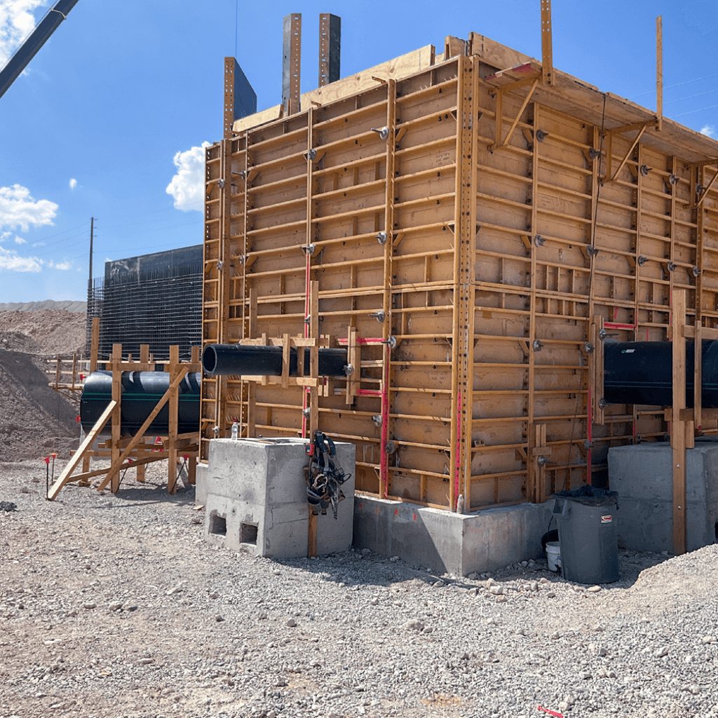 Garnett Valley Wastewater System in Las Vegas, Nevada, supported with EFCO's <em>PLATE GIRDER®</em> and E-Z DECK®