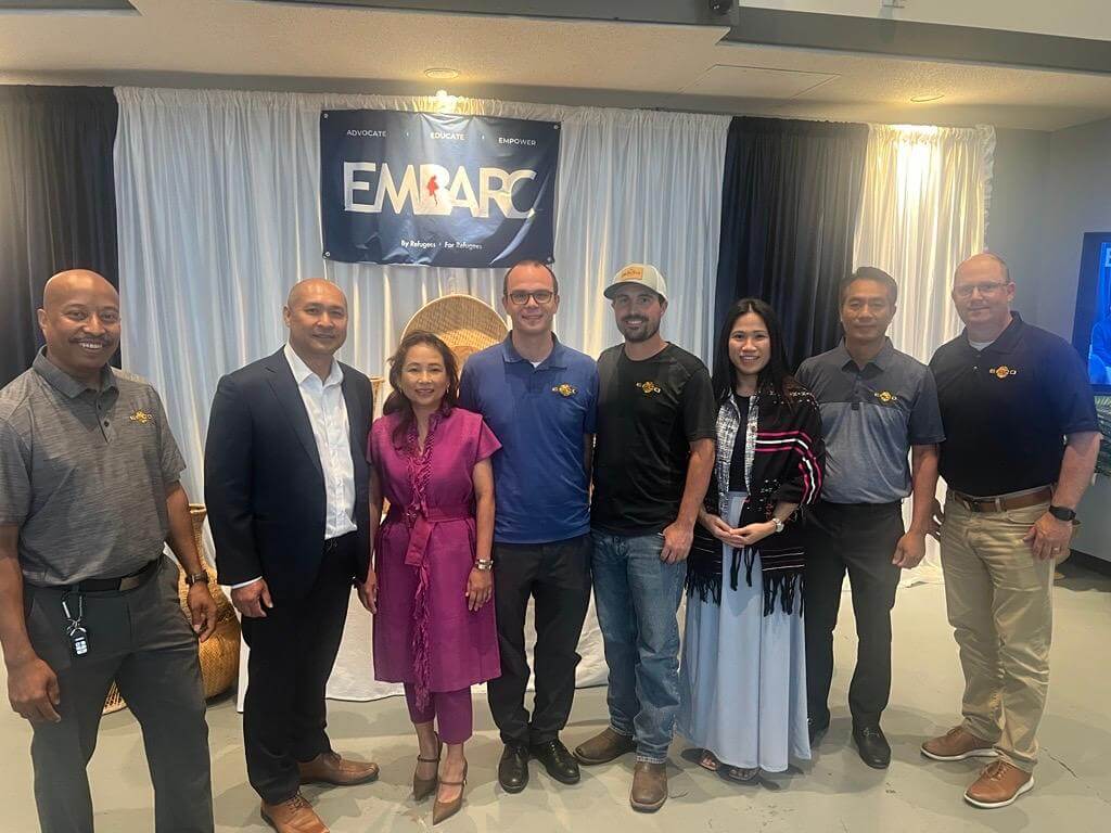 Des Moines team members attended EMBARC's annual fundraising gala in 2026, which supports the Burmese community in Des Moines.