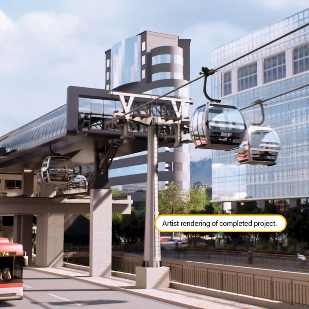 EFCO's <em>PLATE GIRDER®</em> helped ICAFAL build Santiago's Teleférico Bicentenario cable car stations over a river where standard formwork couldn't reach.
