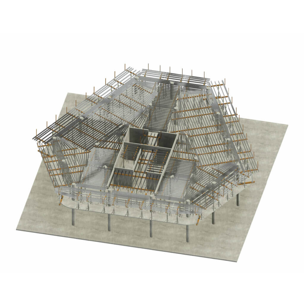 3D Rendering of the three-tower high rise complex of the Corrientes Administrative Complex in Corrientes, Argentina.